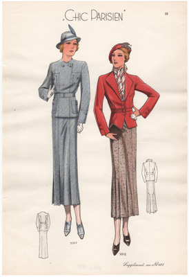 chic parisien fashion illustration 1934